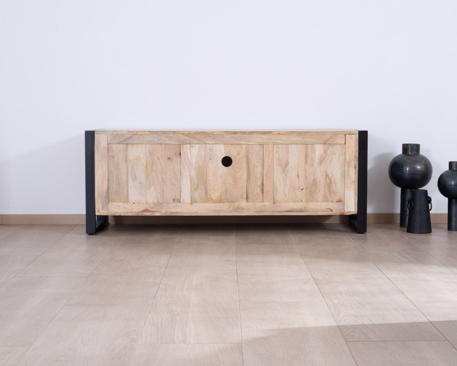 Porta TV industriale "Andy" in metallo e legno 150 cm