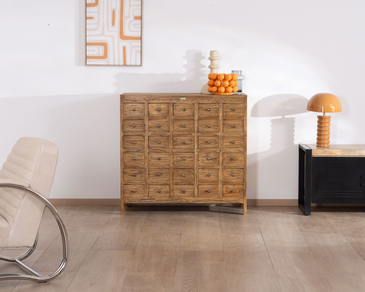 Cassettiera "Lacilo" a 30 cassetti in mogano