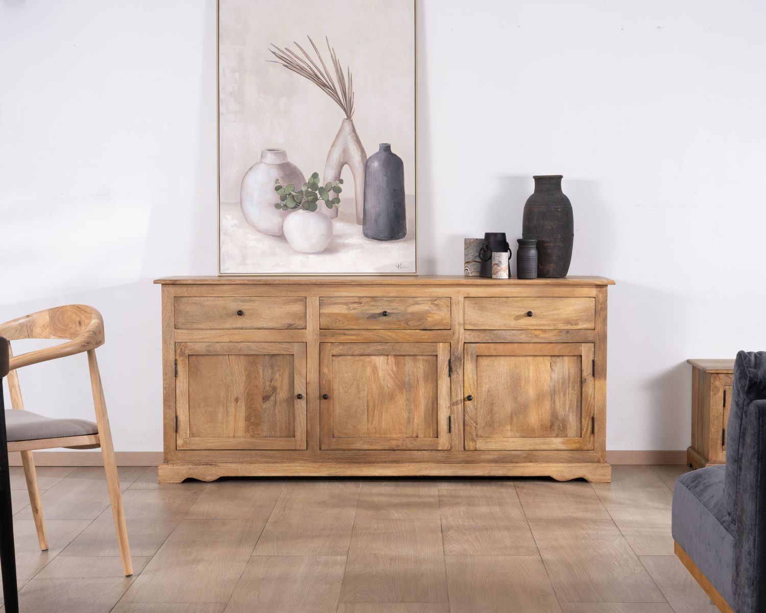 Credenza "Sarah" in stile rustico 180 cm in legno di mango