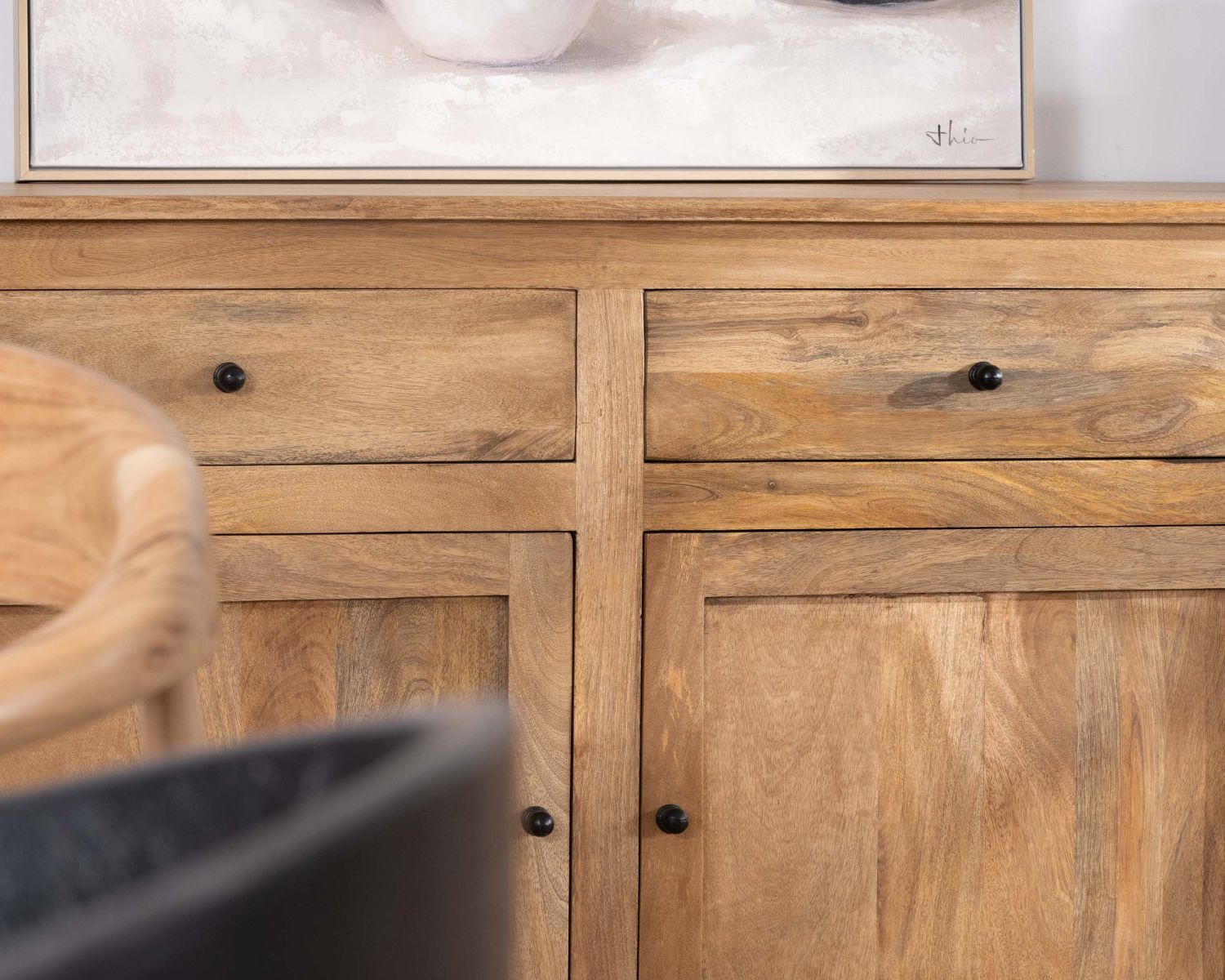 Credenza "Sarah" in stile rustico 180 cm in legno di mango