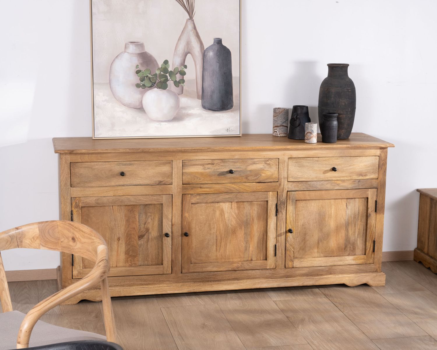 Credenza "Sarah" in stile rustico 180 cm in legno di mango