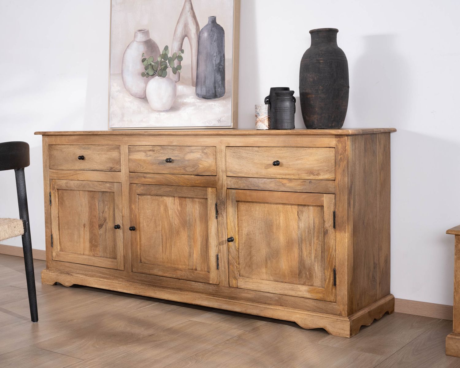 Credenza "Sarah" in stile rustico 180 cm in legno di mango