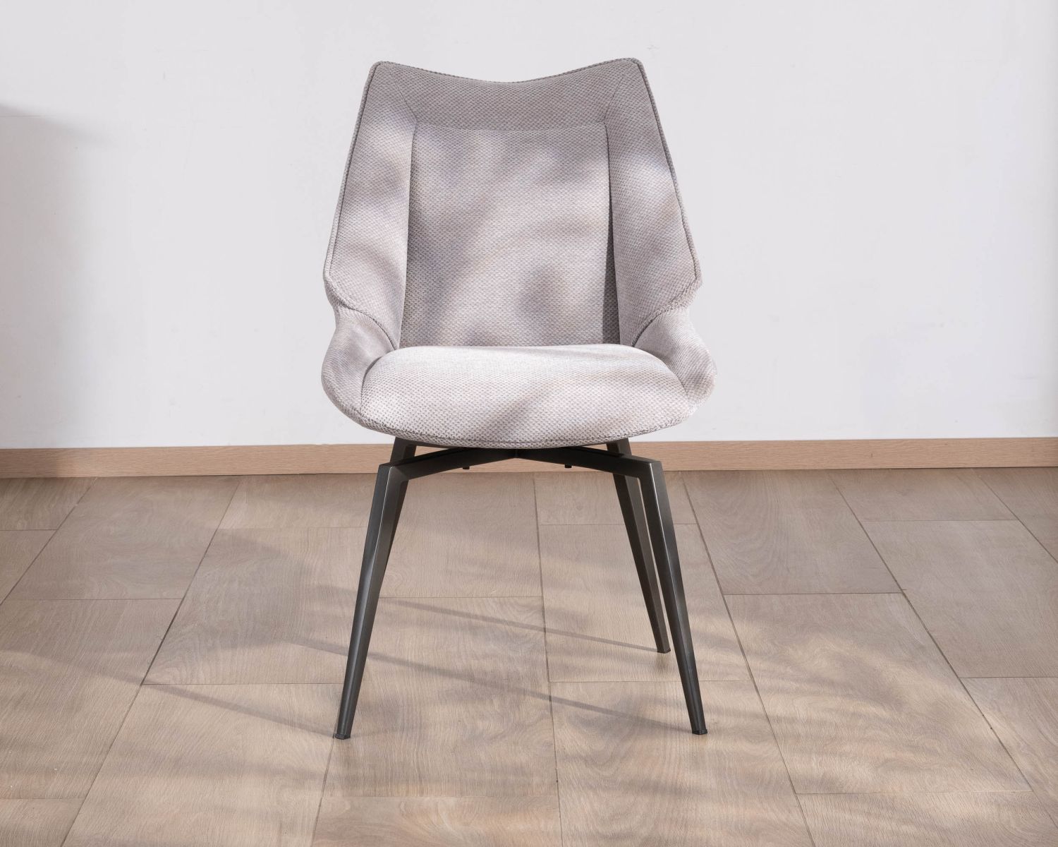 Set di 2 sedie da pranzo di design in tessuto "Niko" grigio chiaro