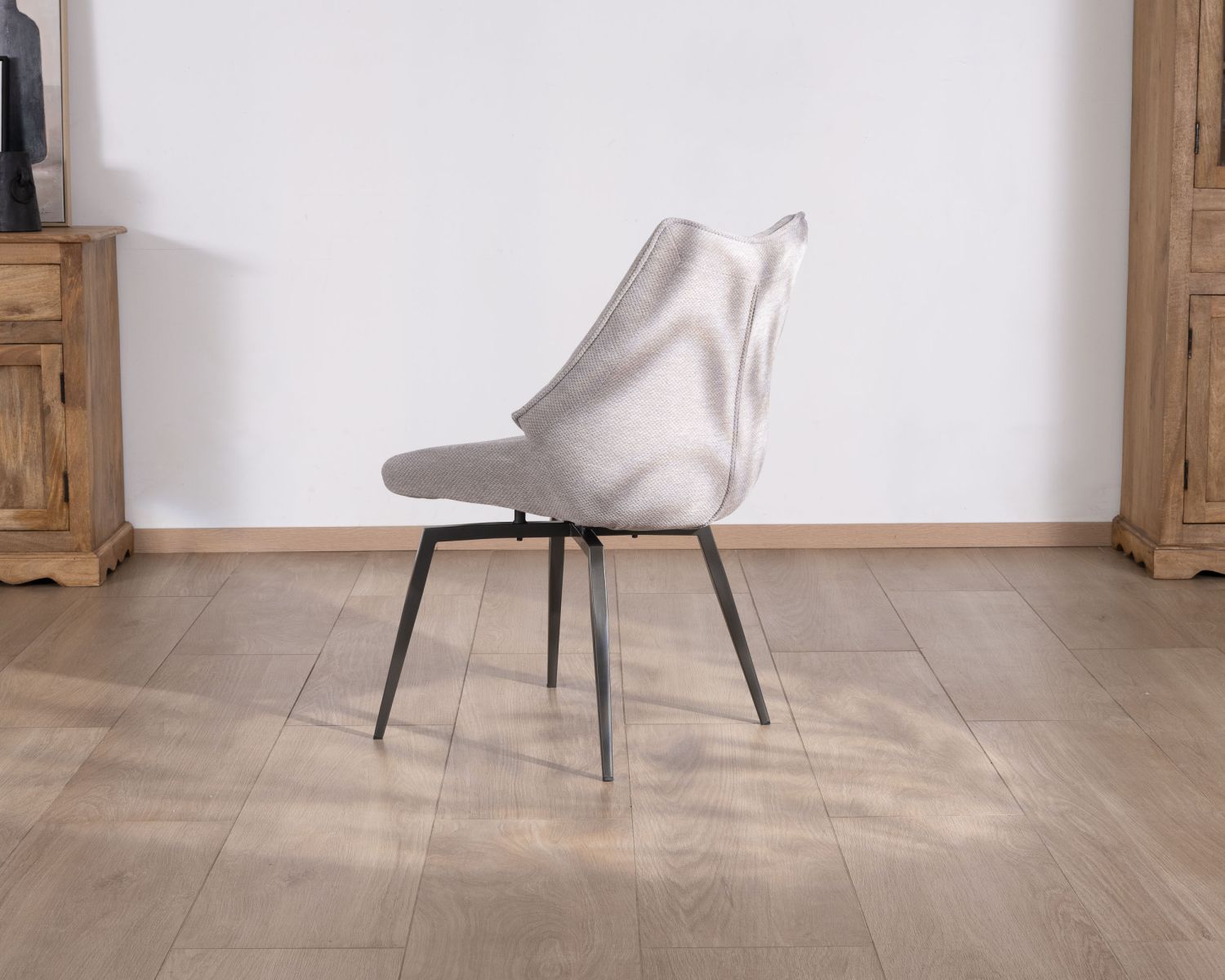 Set di 2 sedie da pranzo di design in tessuto "Niko" grigio chiaro