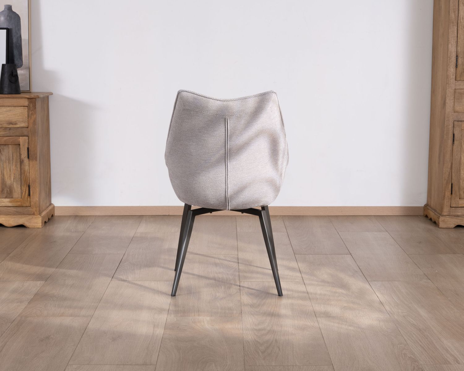 Set di 2 sedie da pranzo di design in tessuto "Niko" grigio chiaro