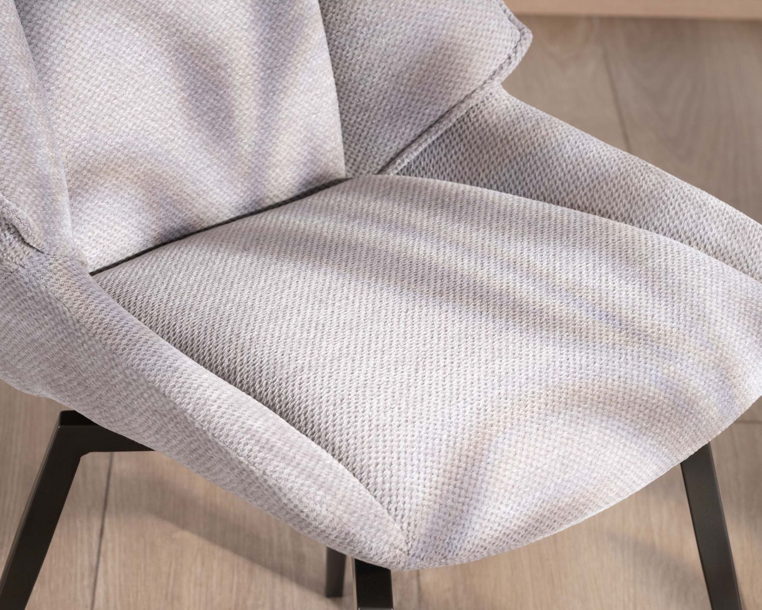 Set di 2 sedie da pranzo di design in tessuto "Niko" grigio chiaro