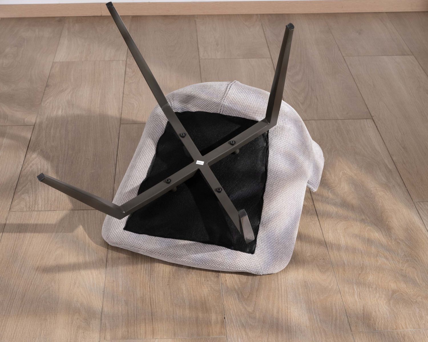 Set di 2 sedie da pranzo di design in tessuto "Niko" grigio chiaro