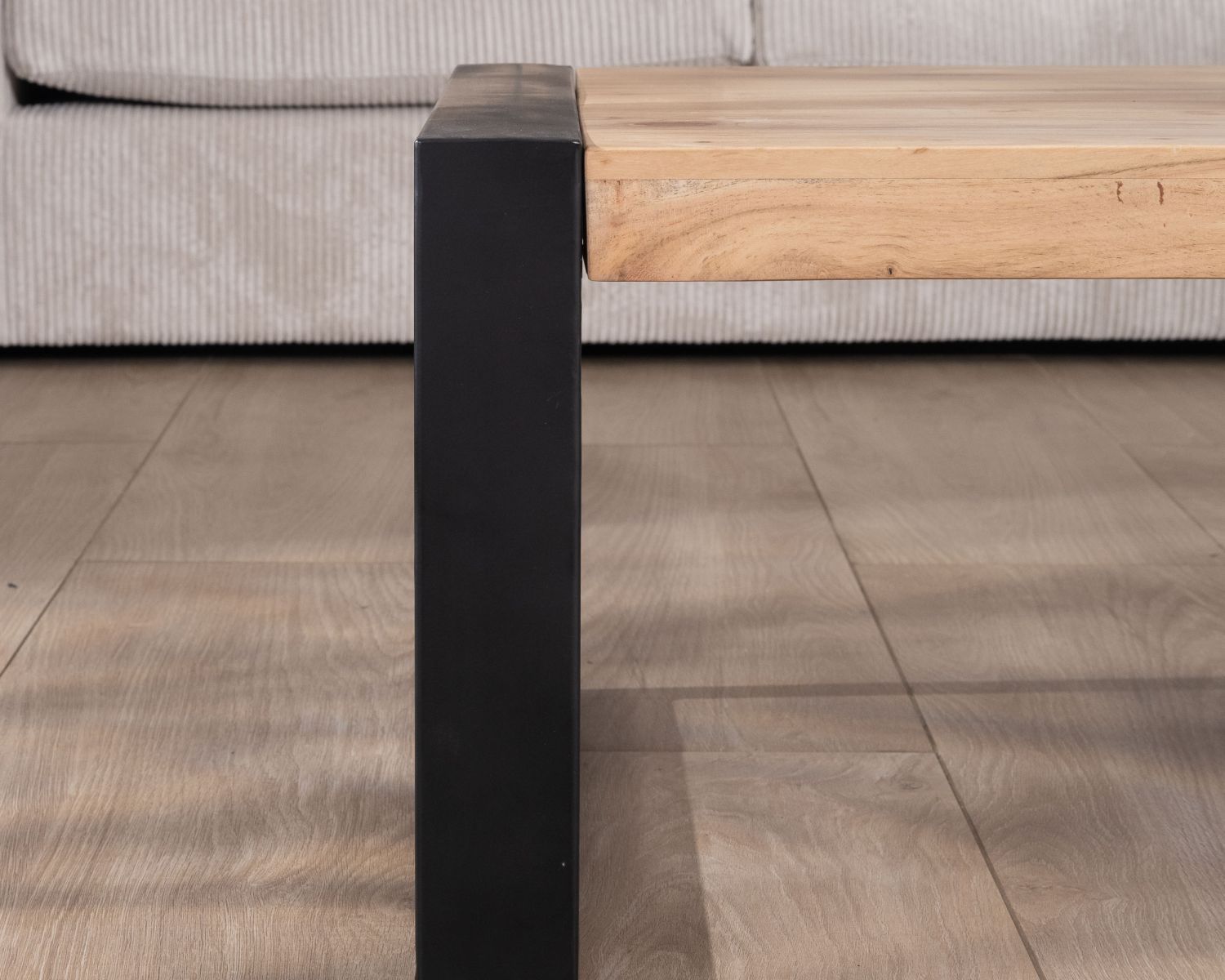 Tavolino rettangolare in metallo e legno in stile industriale "Montréal