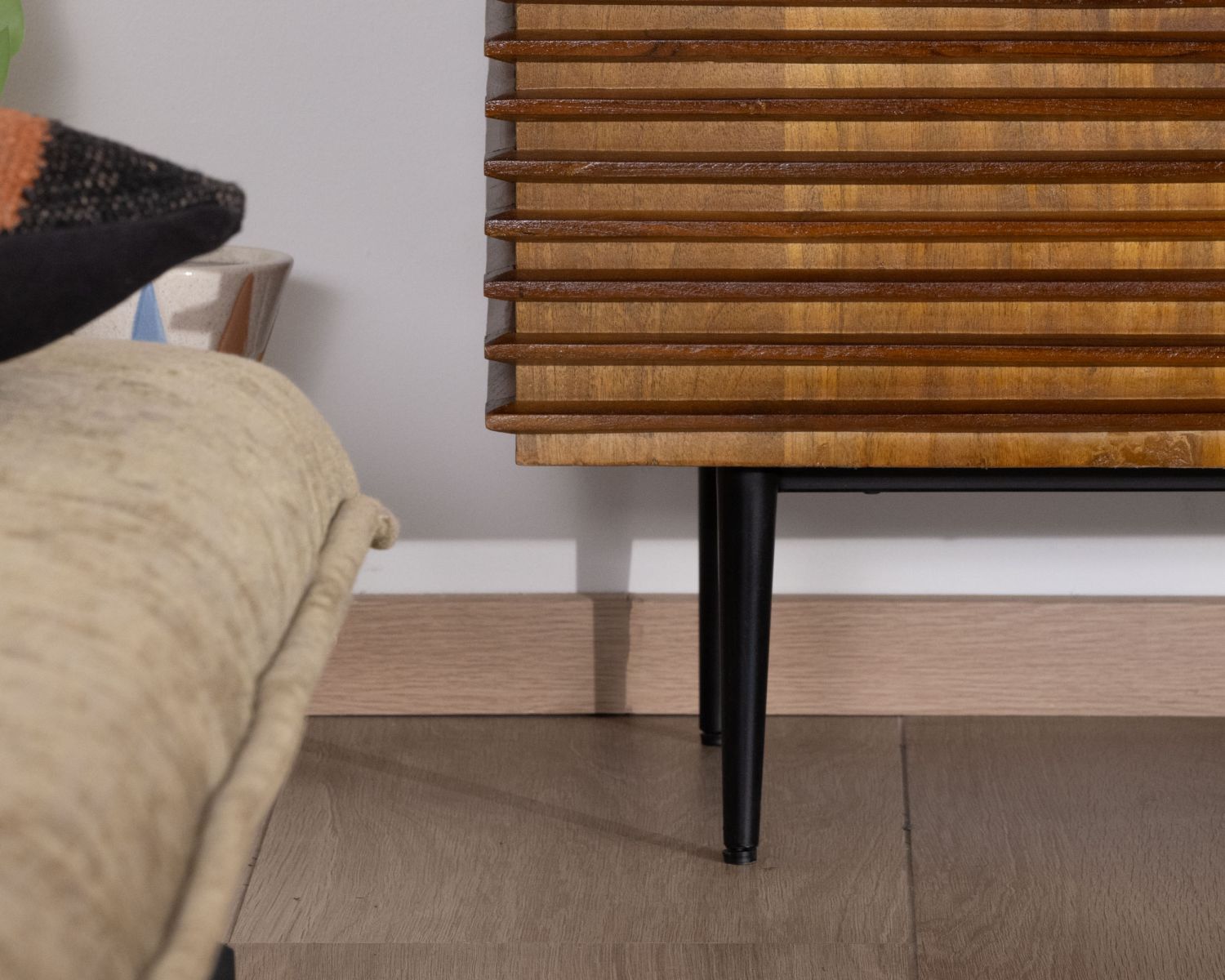 Contenitore basso "Sheffield" in teak e mango