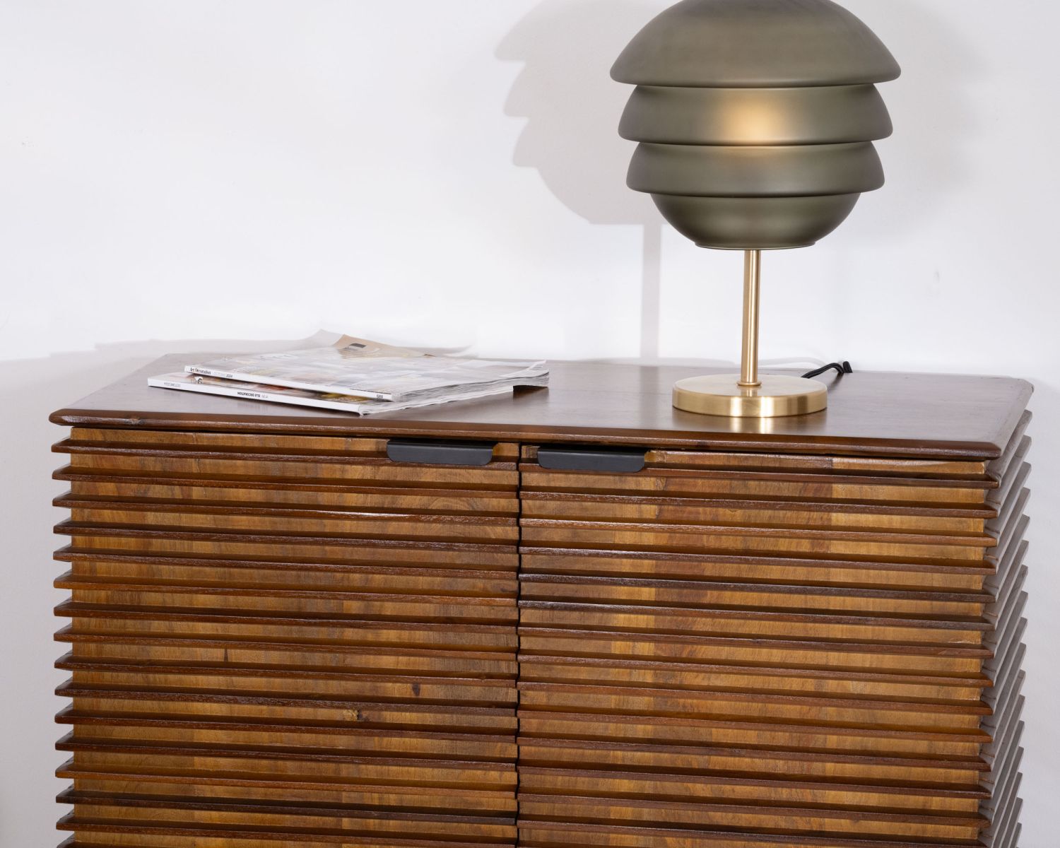 Contenitore basso "Sheffield" in teak e mango