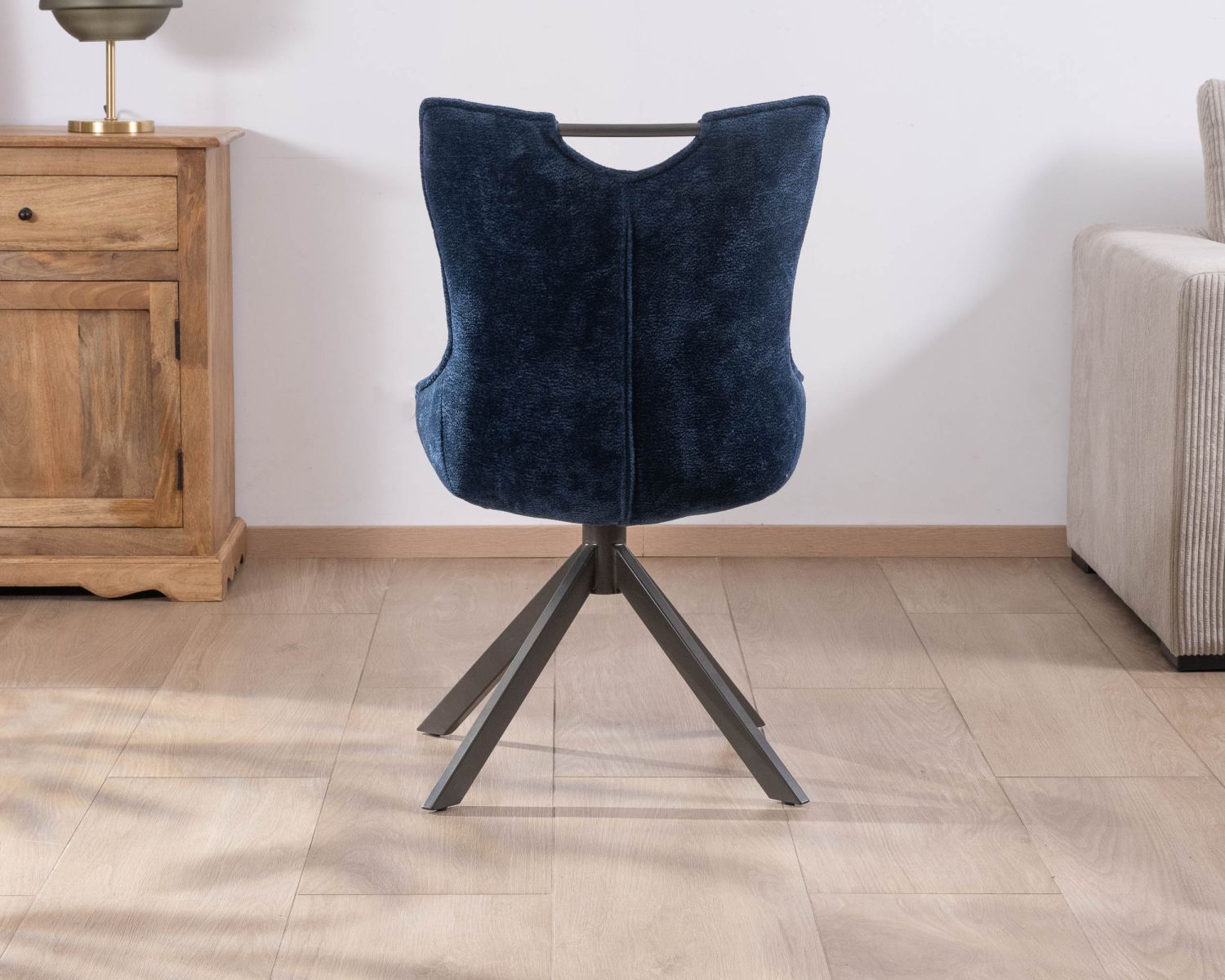 Set di 2 sedie girevoli in tessuto blu "Biorg" su base a stella in metallo