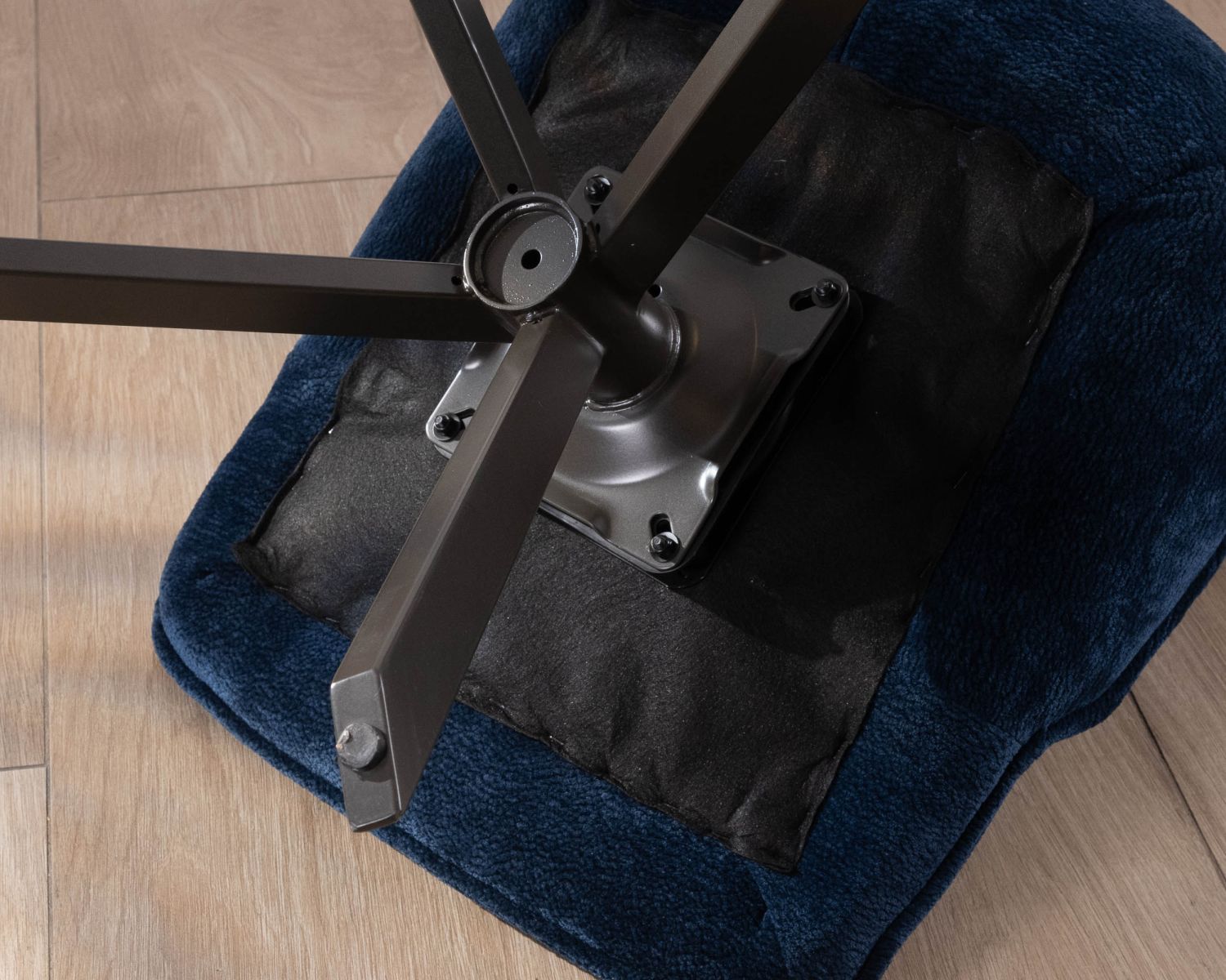 Set di 2 sedie girevoli in tessuto blu "Biorg" su base a stella in metallo