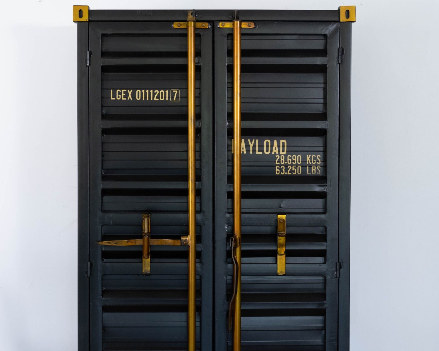 Mobile bar "Crazy" nero a doppia anta in stile container