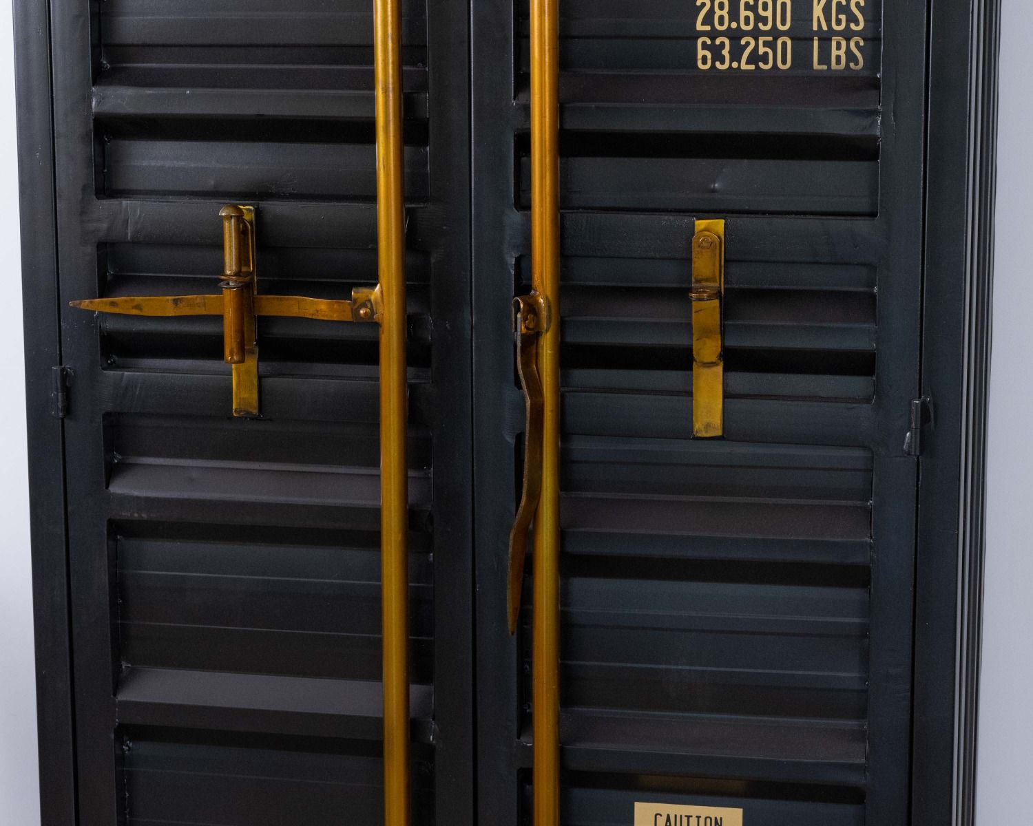 Mobile bar "Crazy" nero a doppia anta in stile container