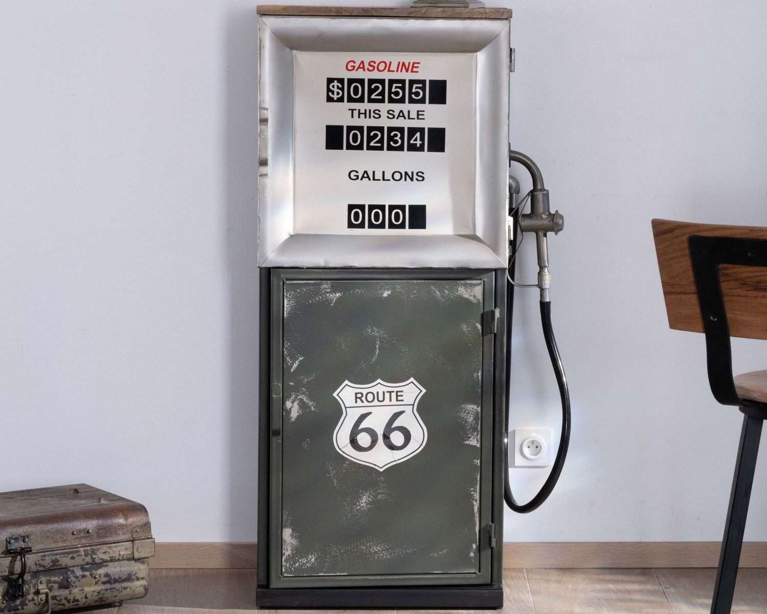 Barra della pompa di benzina in metallo color kaki originale "Crazy" di recupero