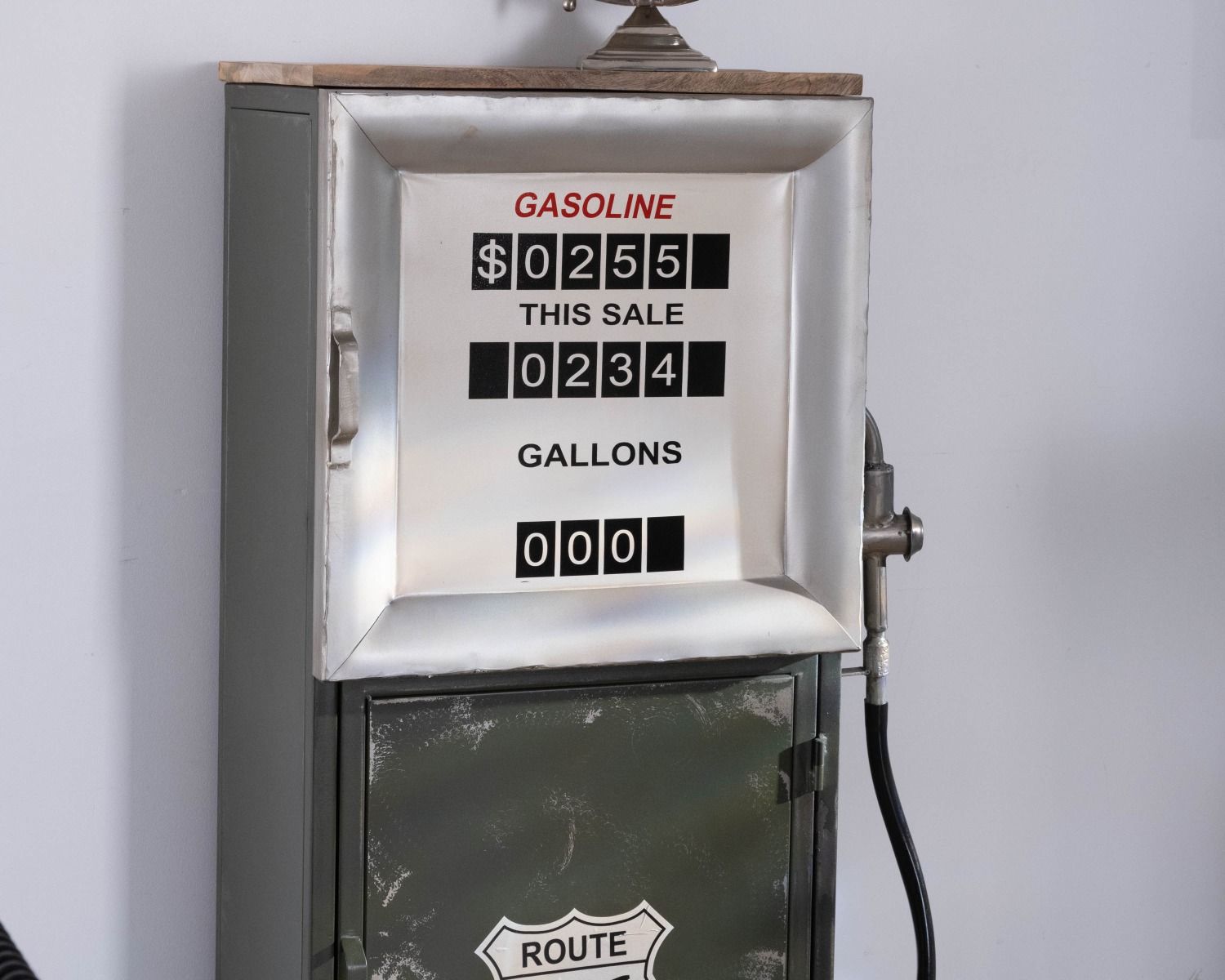 Barra della pompa di benzina in metallo color kaki originale "Crazy" di recupero