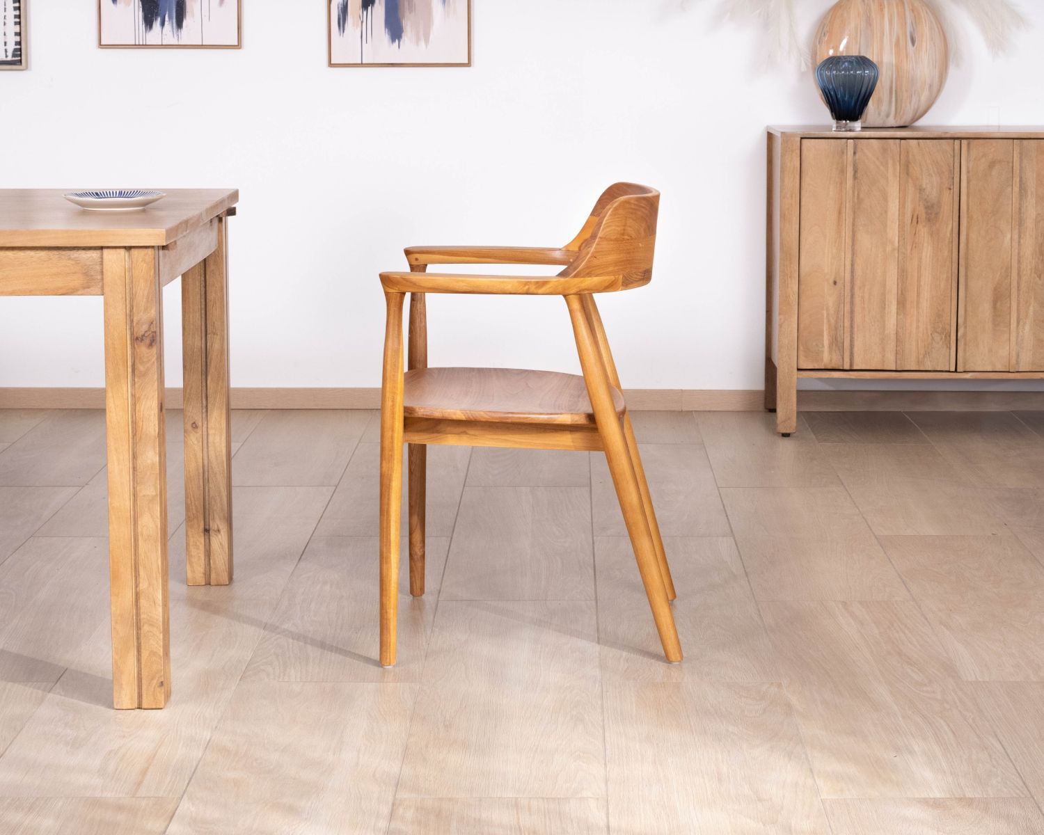 Set di 2 sedie da pranzo dal design retrò “Vicenza” in teak massiccio