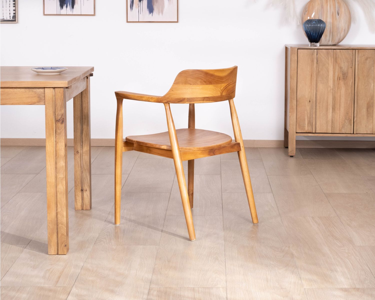 Set di 2 sedie da pranzo dal design retrò “Vicenza” in teak massiccio