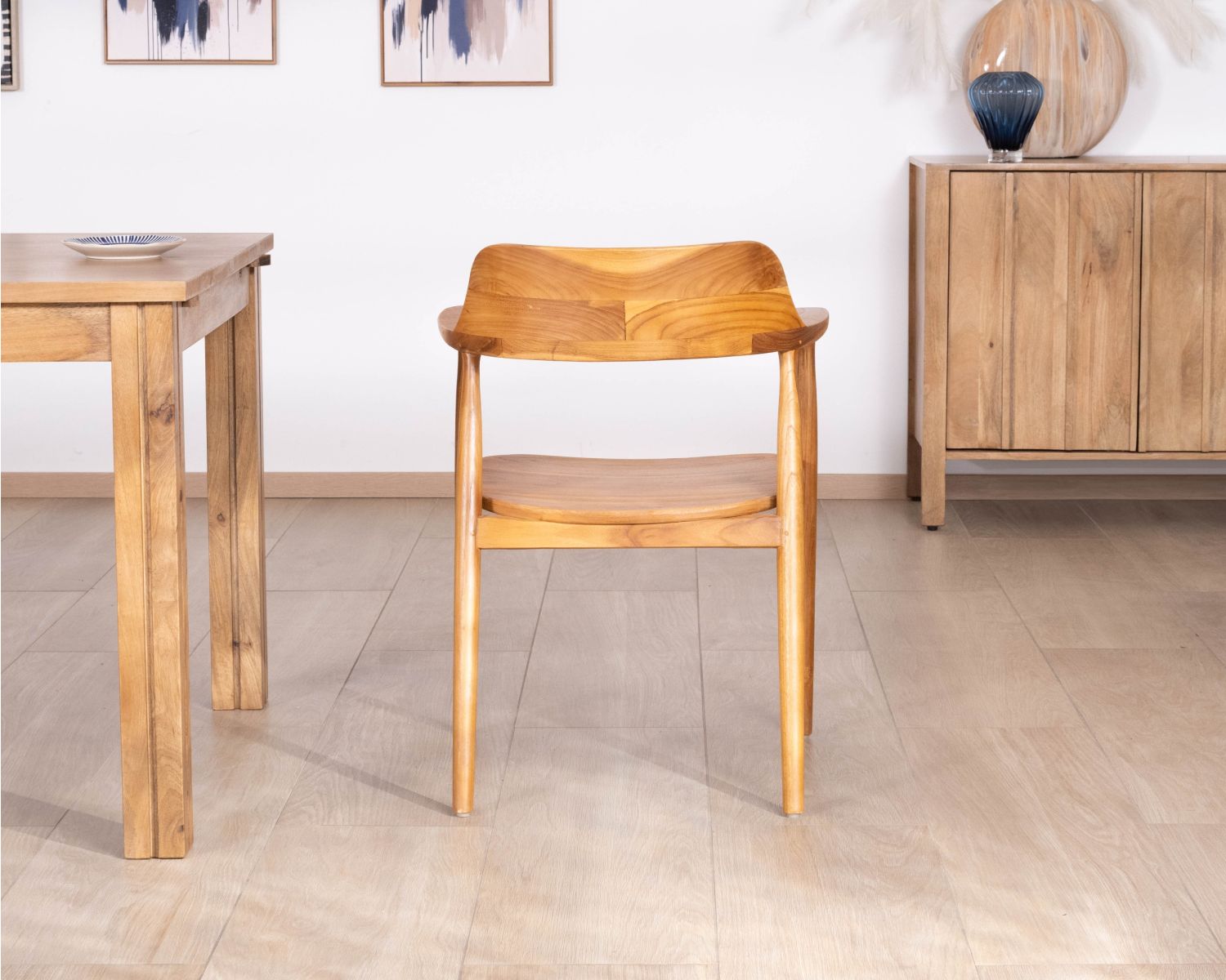 Set di 2 sedie da pranzo dal design retrò “Vicenza” in teak massiccio