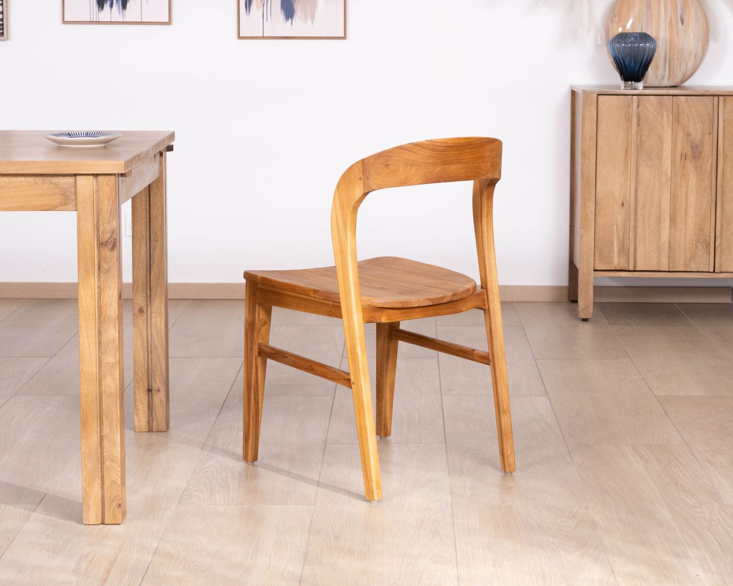 Set di 2 sedie da pranzo dal design minimalista “Dilmona” in teak massiccio