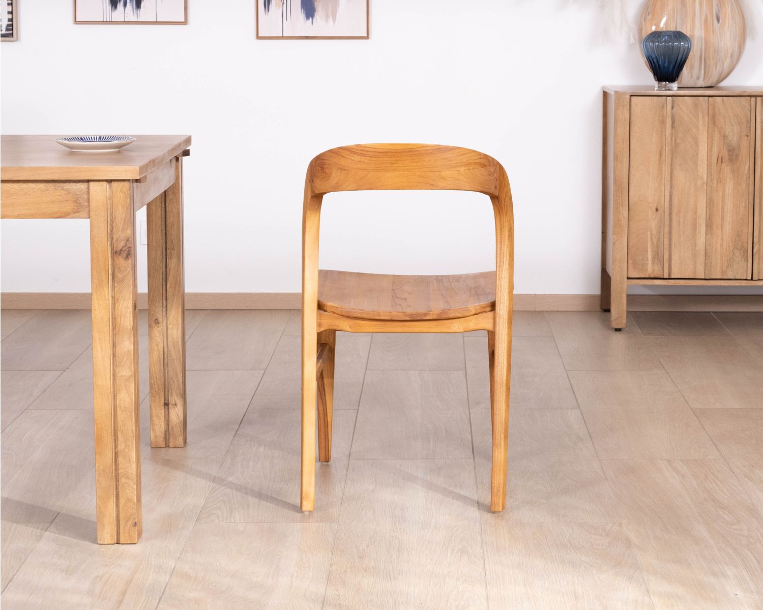 Set di 2 sedie da pranzo dal design minimalista “Dilmona” in teak massiccio