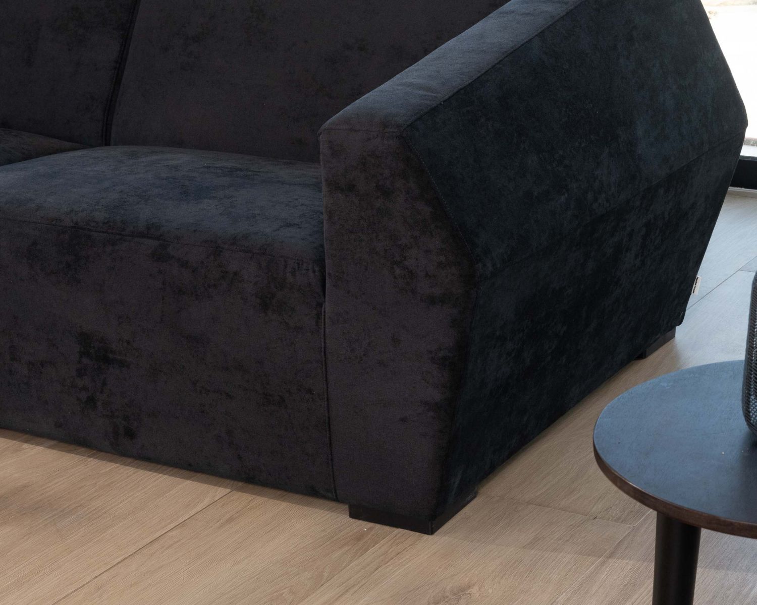 Divano modulare di design a 2/3 posti "Skult" in velluto antracite