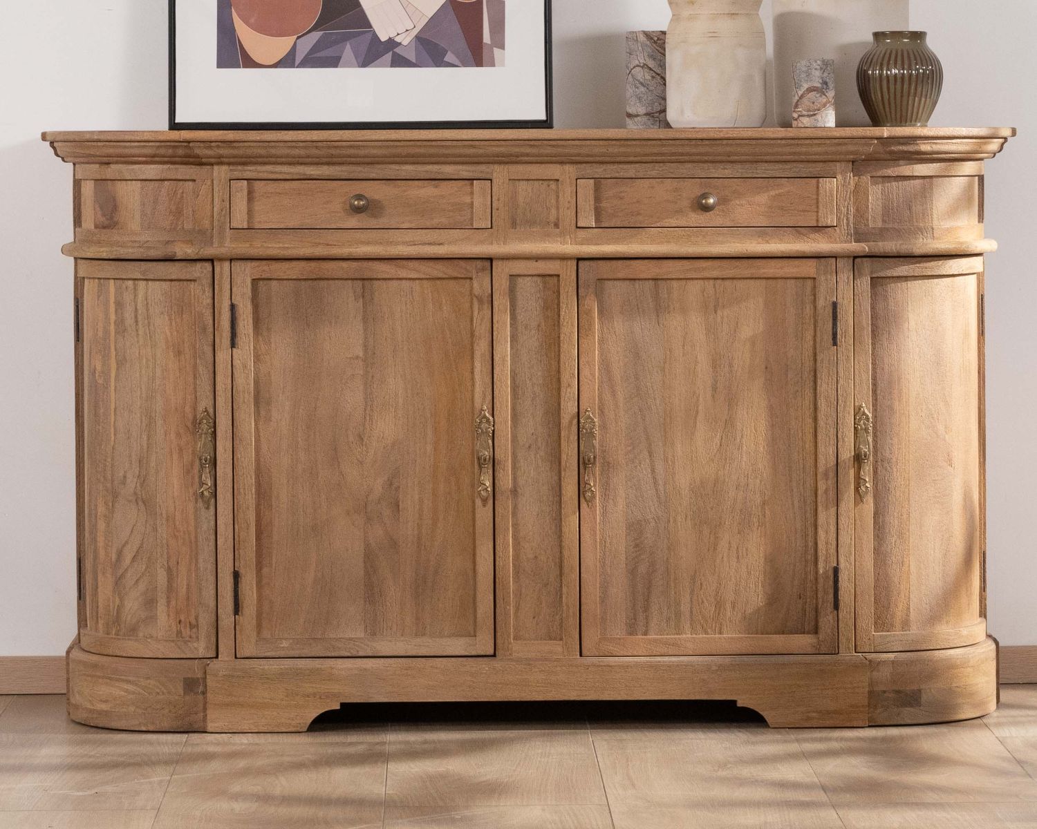 Credenza "Eglantine" in mango massiccio con bordi arrotondati 150 cm