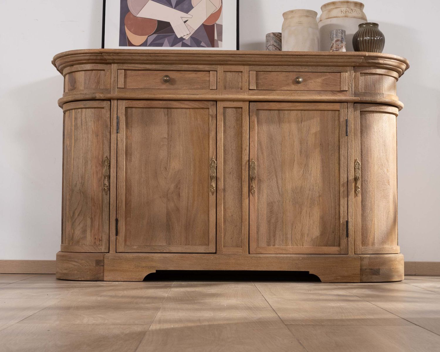 Credenza "Eglantine" in mango massiccio con bordi arrotondati 150 cm
