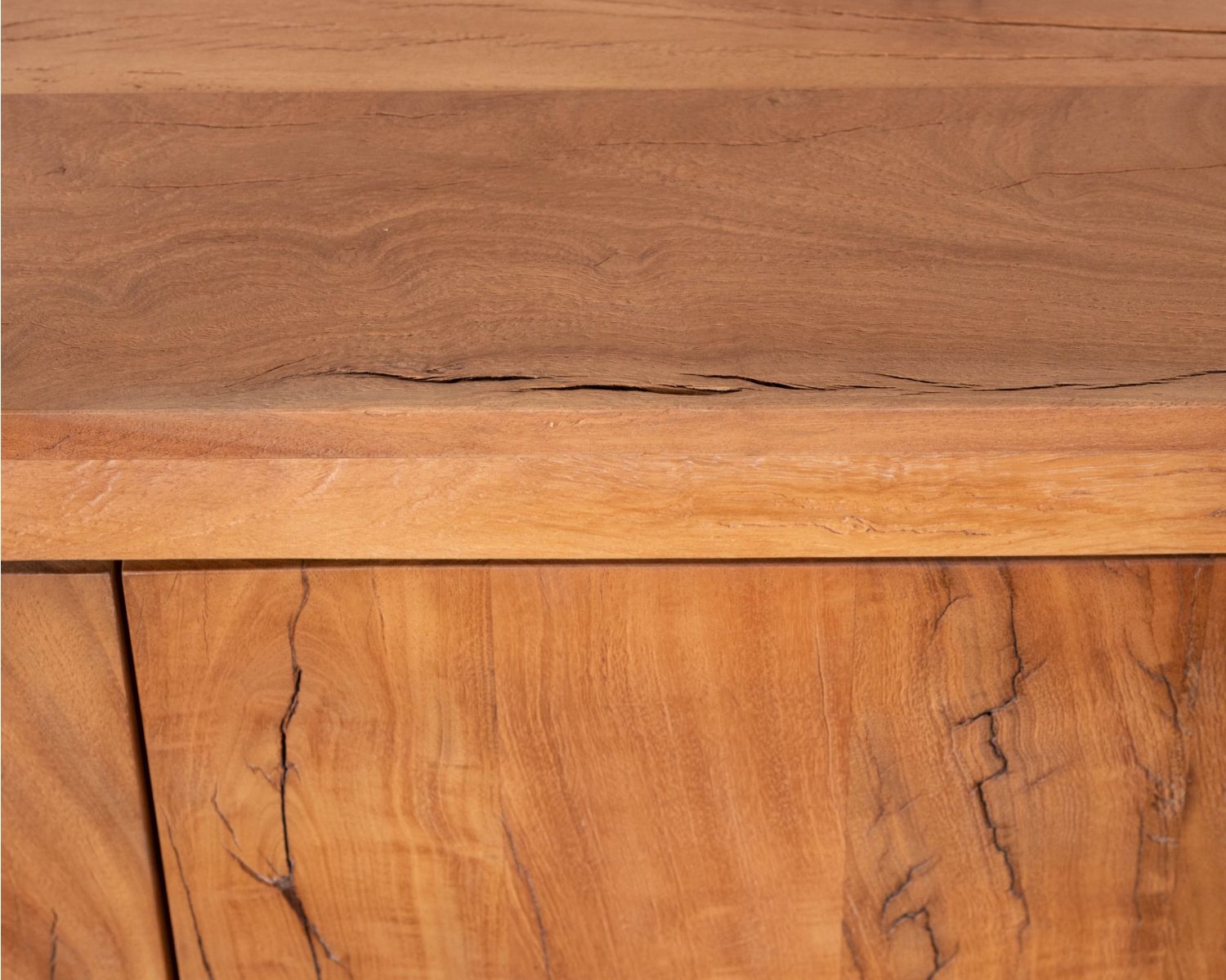 Credenza bassa a 4 ante da 180 cm in legno riciclato "Mokal", in stile casa di campagna
