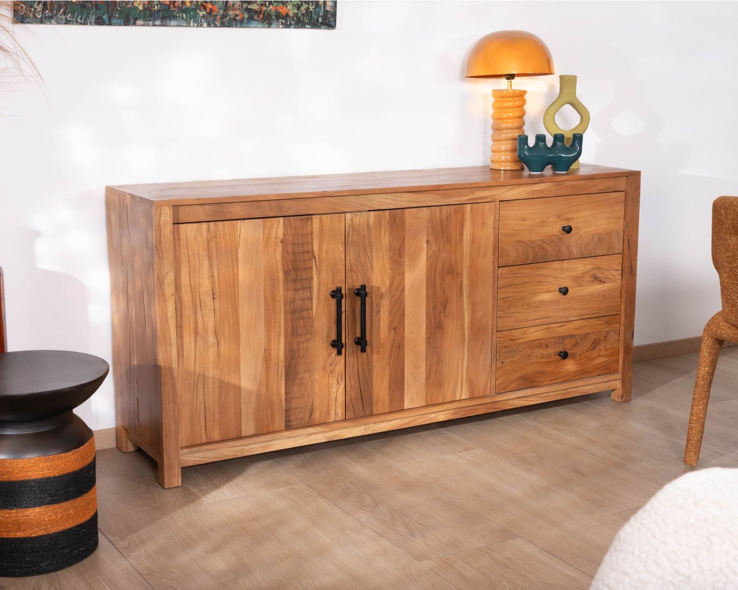 Credenza in stile casa di campagna da 170 cm in legno riciclato "Mokal"
