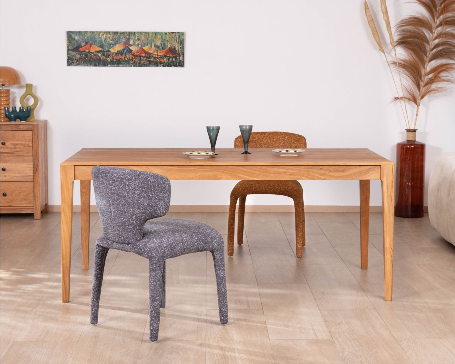 Tavolo da pranzo in legno riciclato dal design essenziale, 180 cm, "Mokal"