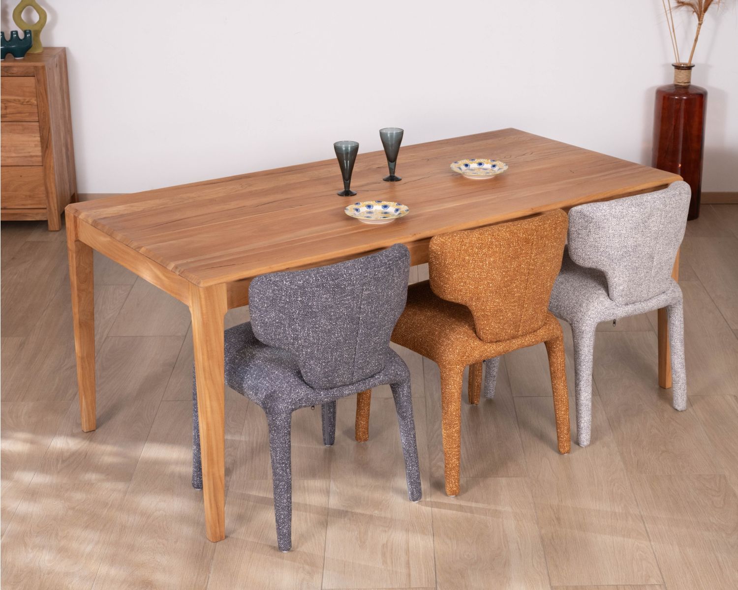 Tavolo da pranzo in legno riciclato dal design essenziale, 180 cm, "Mokal"