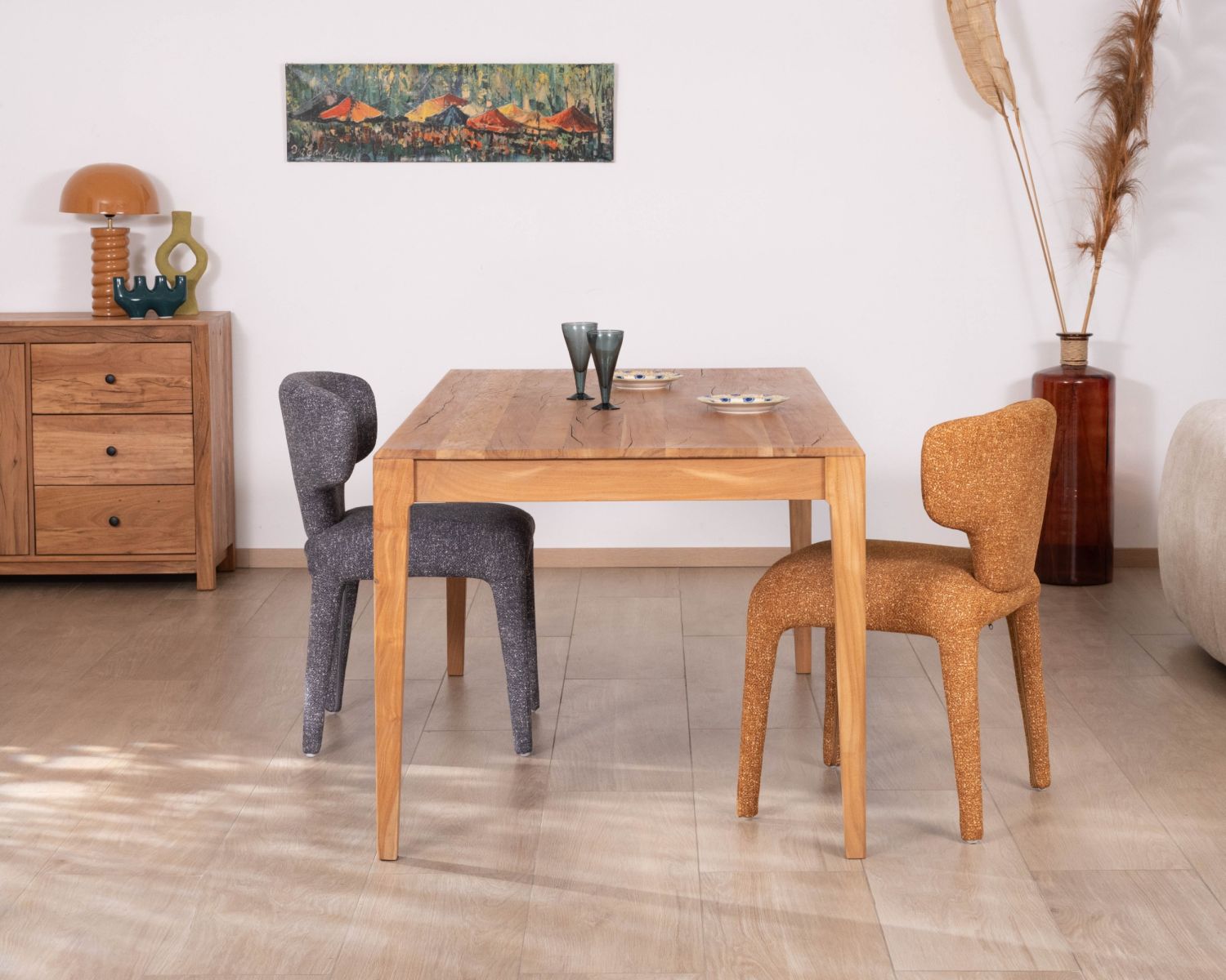 Tavolo da pranzo in legno riciclato dal design essenziale, 180 cm, "Mokal"