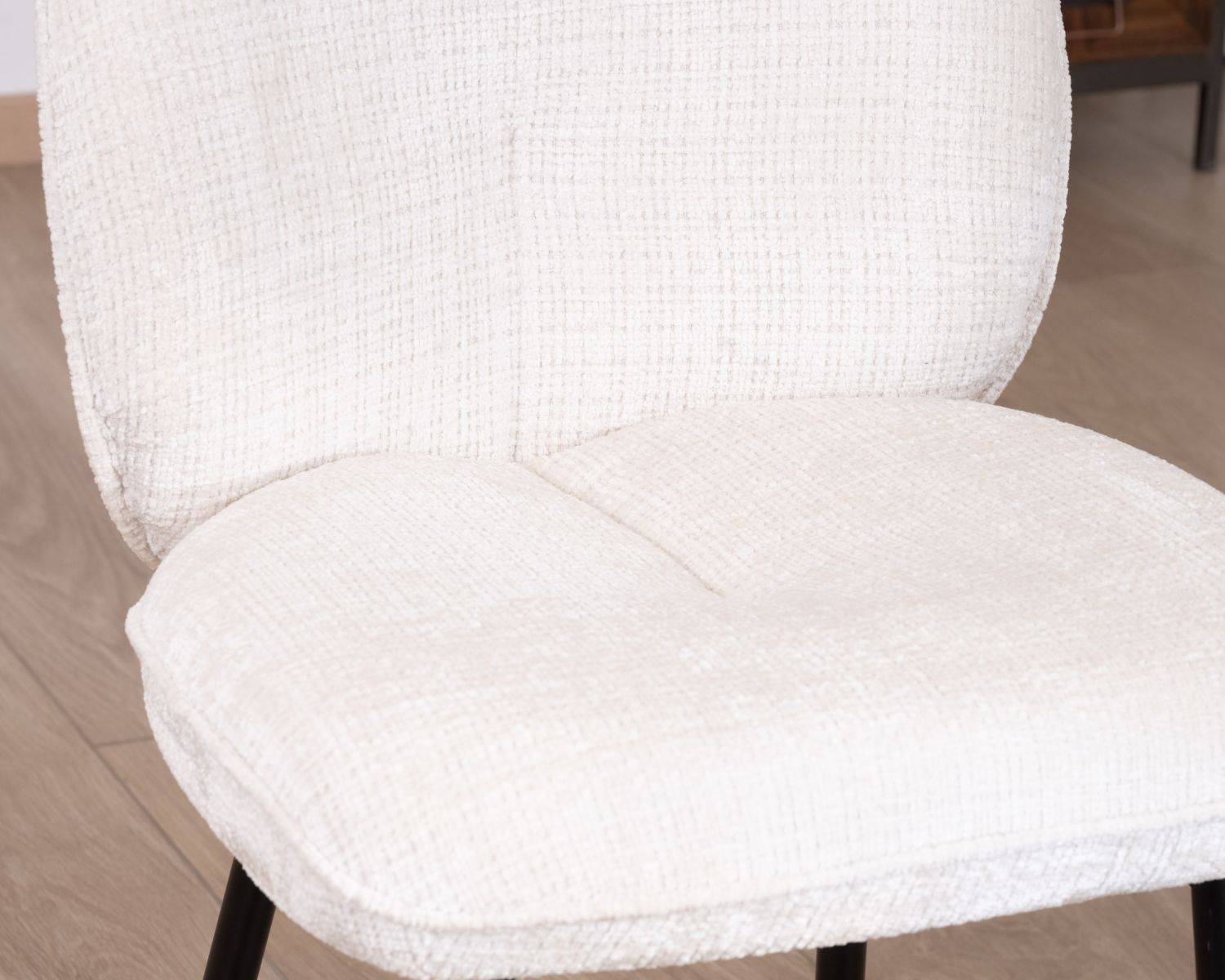 Set di 2 sedie da pranzo comfort in stile scandinavo "Kinsac" in tessuto bouclette bianco