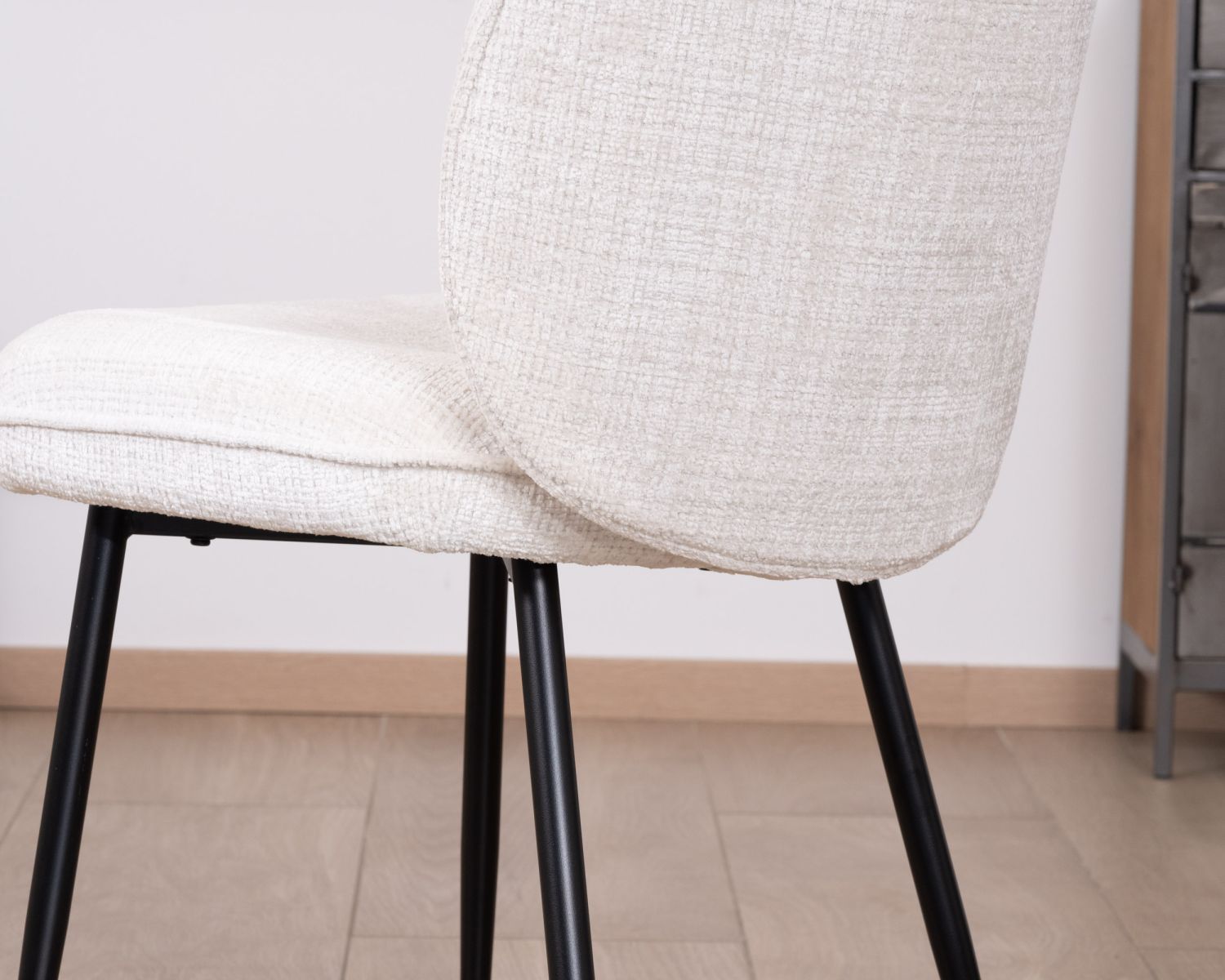 Set di 2 sedie da pranzo comfort in stile scandinavo "Kinsac" in tessuto bouclette bianco