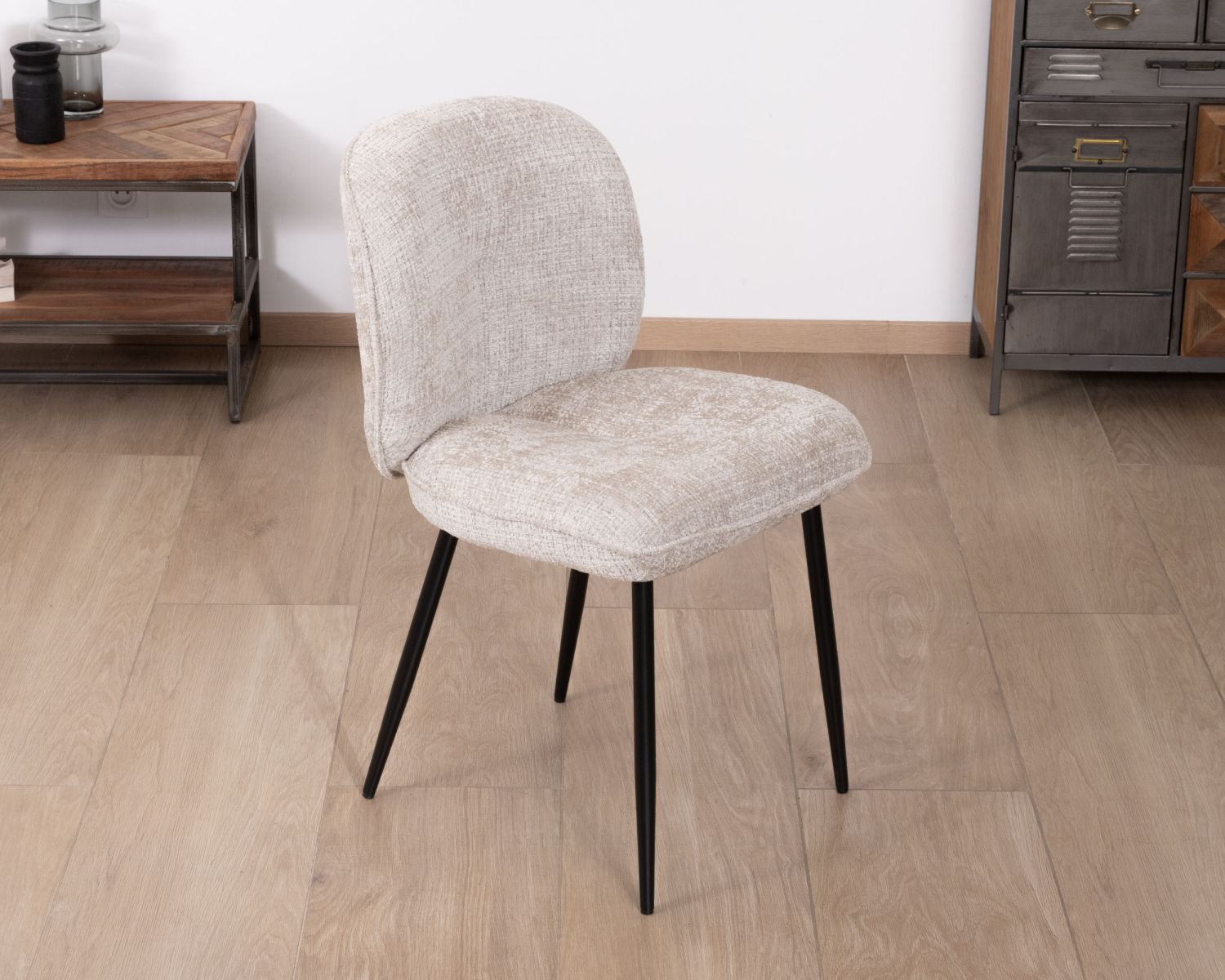 Set di 2 sedie da pranzo bouclette "Kinsac" grigio beige