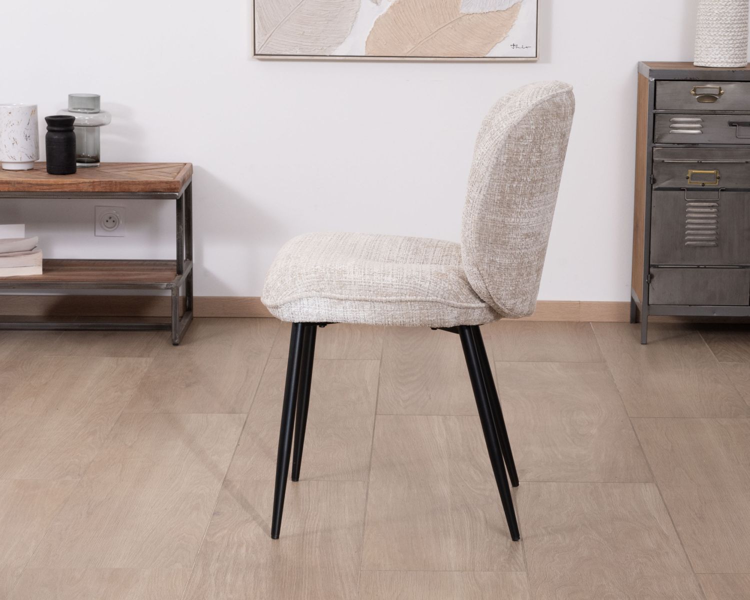 Set di 2 sedie da pranzo bouclette "Kinsac" grigio beige