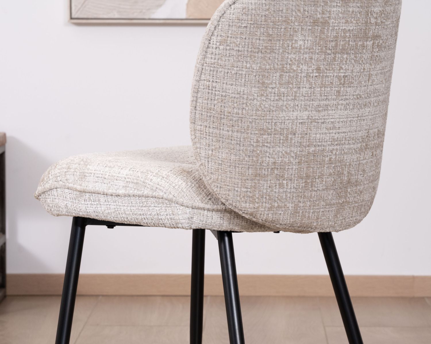 Set di 2 sedie da pranzo bouclette "Kinsac" grigio beige