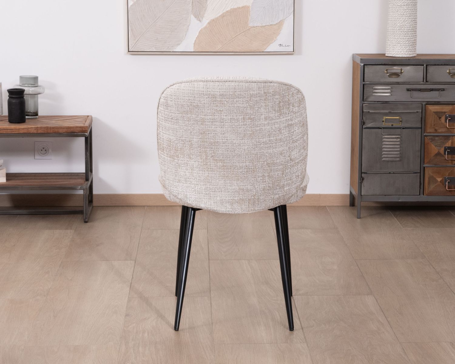 Set di 2 sedie da pranzo bouclette "Kinsac" grigio beige