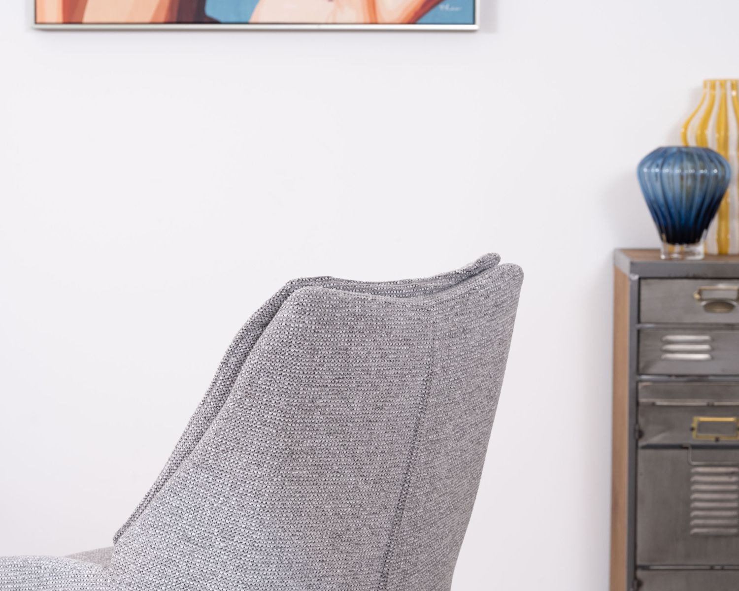 Set di 2 sedie da pranzo girevoli in tessuto grigio "Webber