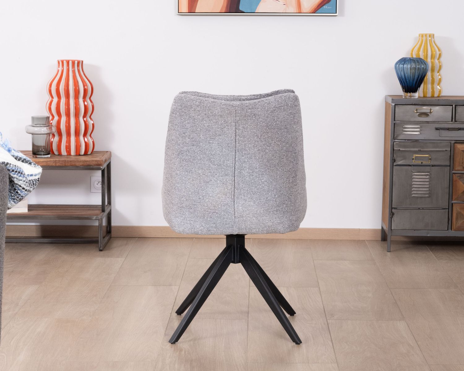 Set di 2 sedie da pranzo girevoli in tessuto grigio "Webber