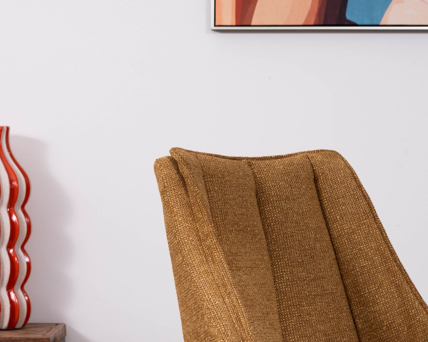 Set di 2 sedie da pranzo girevoli e imbottite in tessuto "Webber" senape