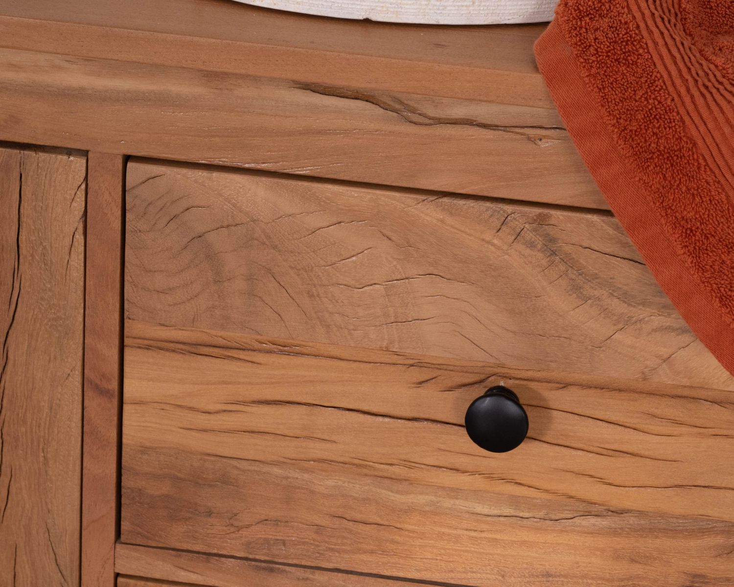Mobile lavabo da 120 cm in legno riciclato "Mokal", in stile casa di campagna