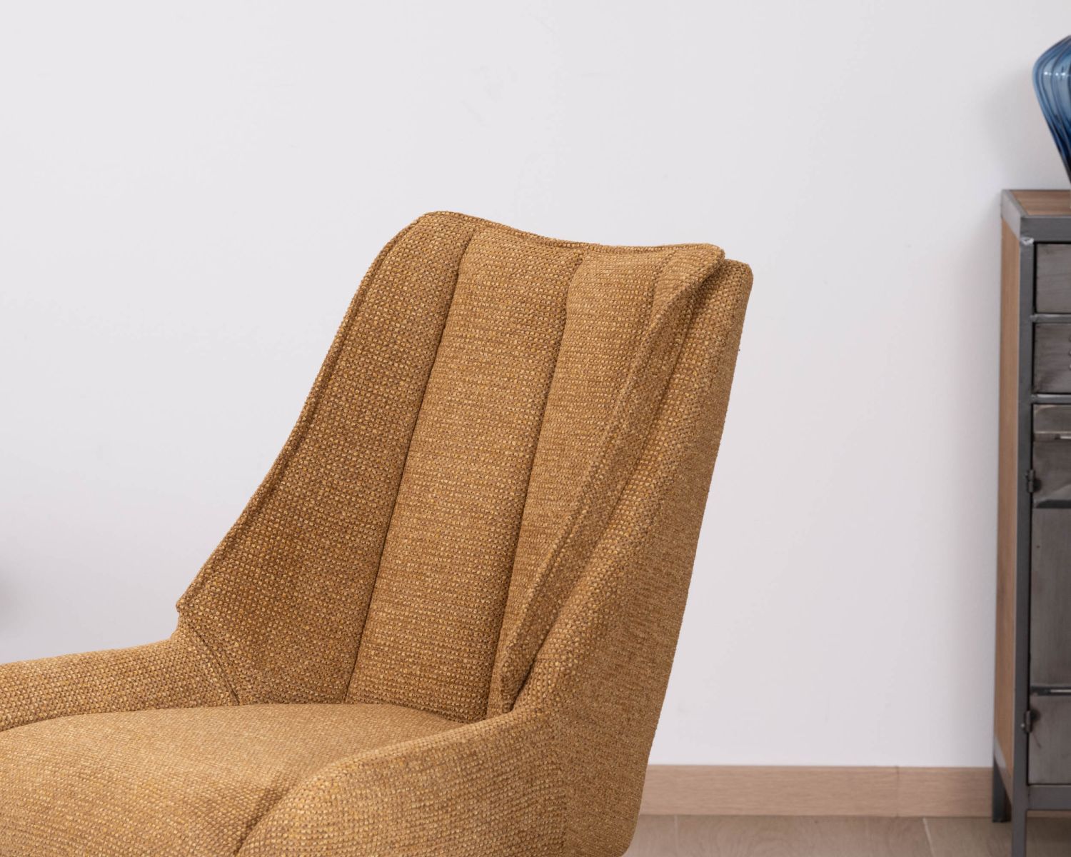 Set di 2 sedie da pranzo girevoli e imbottite in tessuto "Webber" senape