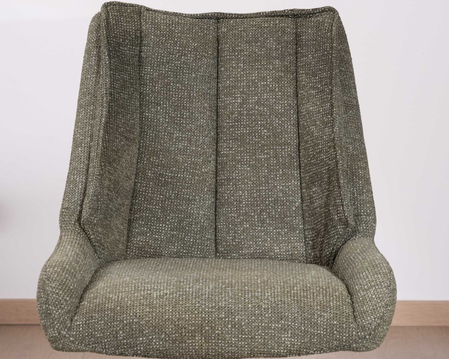 Set di 2 sedie da pranzo di design contemporaneo "Webber" in tessuto verde con base girevole in metallo nero