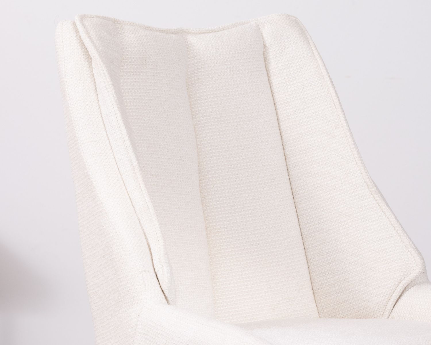 Set di 2 sedie da pranzo "Webber" in tessuto bianco con base girevole in metallo