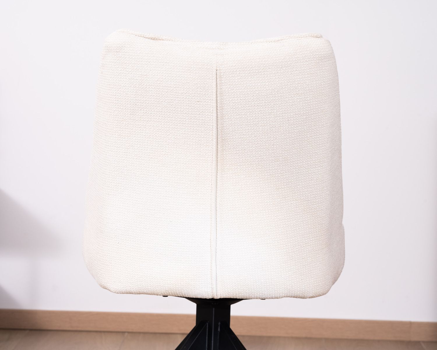 Set di 2 sedie da pranzo "Webber" in tessuto bianco con base girevole in metallo