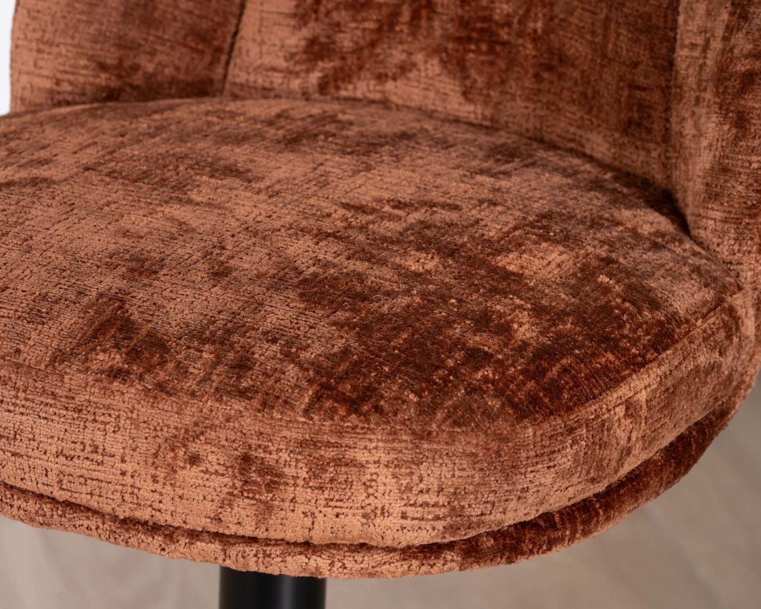 Set di 2 sedie da bar girevoli in velluto terracotta con schienale alto "Zoung", altezza regolabile