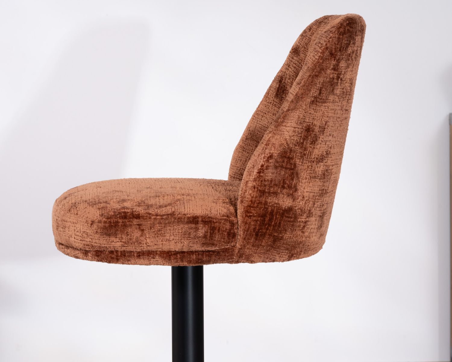 Set di 2 sedie da bar girevoli in velluto terracotta con schienale alto "Zoung", altezza regolabile