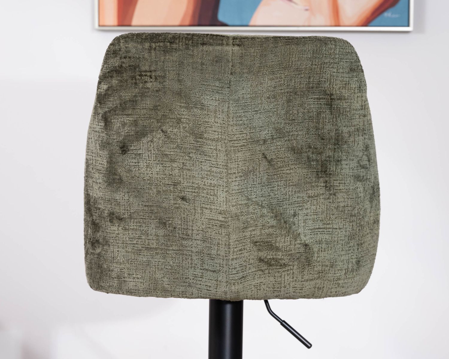 Set di 2 seggioloni girevoli e regolabili in velluto verde cachi "Zoung" con gambe in metallo nero